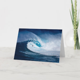 大きい波のサーファーのSurfboardingの海のブランクNotecard カード