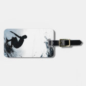 大きい波のサーファー ラゲッジタグ (正面横)