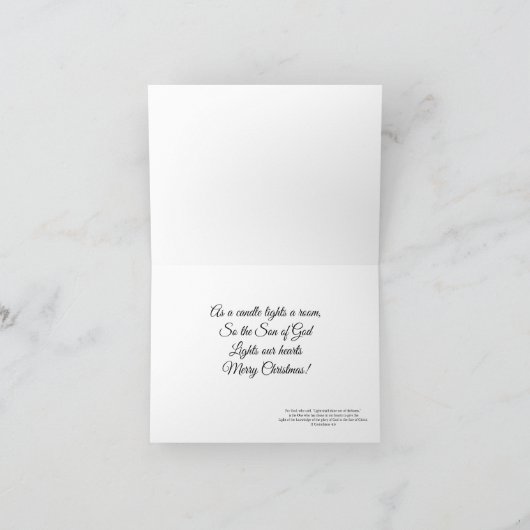 大きい注目されたクリスマス猫のポインセチアCreationarts シーズンカード (内部)