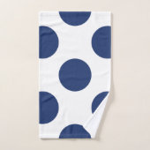 大きい海軍水玉模様 バスタオルセット (ハンドタオル)