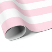 大きい淡いピンクおよび白のストライプの包装紙 ラッピングペーパー (ロールコーナー)