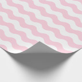 大きい淡いピンクおよび白の波の包装紙 ラッピングペーパー (角)