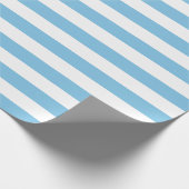大きい淡いブルーおよび白のストライプの包装紙 ラッピングペーパー (角)