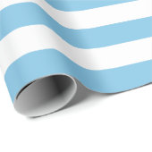 大きい淡いブルーおよび白のストライプの包装紙 ラッピングペーパー (ロールコーナー)