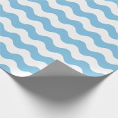 大きい淡いブルーおよび白の波の包装紙 ラッピングペーパー (角)