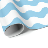 大きい淡いブルーおよび白の波の包装紙 ラッピングペーパー (ロールコーナー)