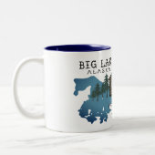 大きい湖のアラスカの小屋のマグ ツートーンマグカップ (左)