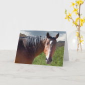 大きい湾のアメリカのクォーター馬-中ブランク カード (黄色い花)