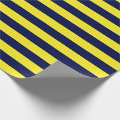 大きい濃紺および黄色のストライプの包装紙 ラッピングペーパー (角)