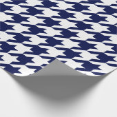 大きい濃紺そして白い千鳥格子の ラッピングペーパー (角)