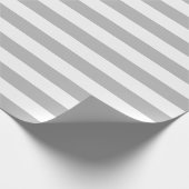 大きい灰色および白のストライプの包装紙 ラッピングペーパー (角)