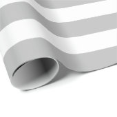 大きい灰色および白のストライプの包装紙 ラッピングペーパー (ロールコーナー)