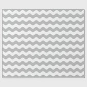 大きい灰色および白の波の包装紙 ラッピングペーパー (フラット)
