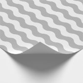 大きい灰色および白の波の包装紙 ラッピングペーパー (角)