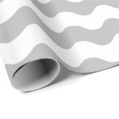 大きい灰色および白の波の包装紙 ラッピングペーパー (ロールコーナー)