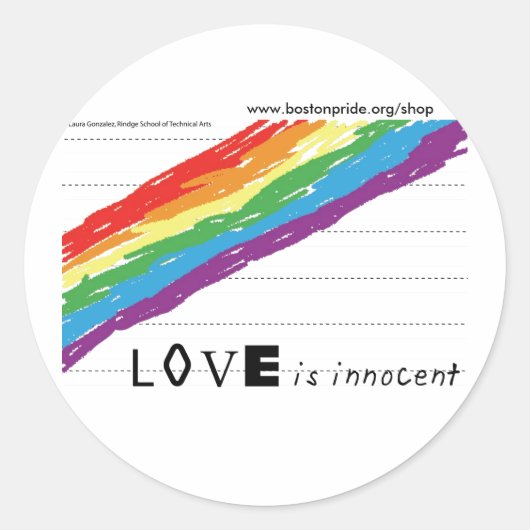 大きい無実のステッカー ラウンドシール (正面)