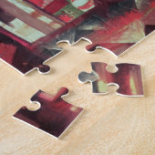 大きい照らされた窓の前の女性 ジグソーパズル (側面)