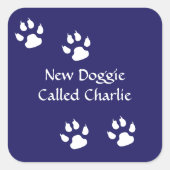 大きい犬のプリント スクエアシール (正面)