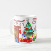 大きい猫ちゃんとのクリスマス- コーヒーマグカップ (正面左)