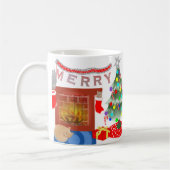 大きい猫ちゃんとのクリスマス- コーヒーマグカップ (左)