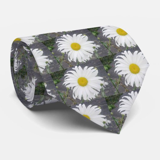 大きい白いデイジーのタイ ネクタイ (ロール)