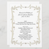 大きい白およびタンの結婚式のテーブルメニュー メニュー (正面/裏面)