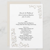 大きい白および砂の結婚式のテーブルメニュー メニュー (正面/裏面)