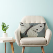 大きい白またはターコイズの蝶青い腰神経の枕 ランバークッション (椅子)