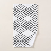 大きい白黒ダイヤモンド バスタオルセット (ハンドタオル)