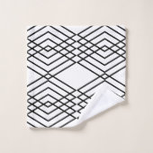 大きい白黒ダイヤモンド バスタオルセット (ウォッシュタオル)