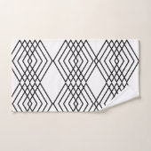 大きい白黒ダイヤモンド バスタオルセット (ハンドタオル)
