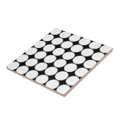 大きい白黒水玉模様の円パターン タイル (側面)