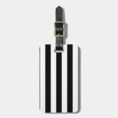 大きい白黒縦ストライプパターン ラゲッジタグ (正面縦)