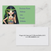 大きい目のヒッピーのひよこの点滅のピースサインの60年代 名刺 (正面/裏面)