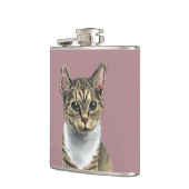 大きい目の引くことを用いるかわいい虎猫猫 フラスク (左)