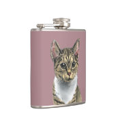 大きい目の引くことを用いるかわいい虎猫猫 フラスク (右)