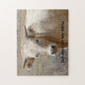 大きい目の西部白いCharolaisの牛- ジグソーパズル (縦)