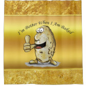 大きい目1が付いているマンガのキャラクタのポテト シャワーカーテン (正面)