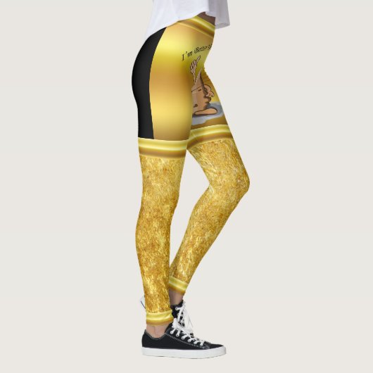 大きい目2が付いているマンガのキャラクタのポテト レギンス (右)