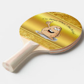 大きい目2が付いているマンガのキャラクタのポテト 卓球ラケット (正面アングル)