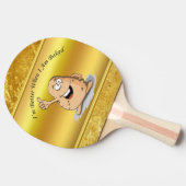 大きい目2が付いているマンガのキャラクタのポテト 卓球ラケット (横)