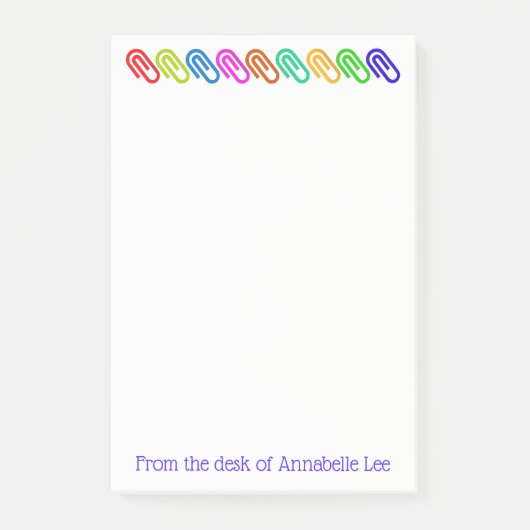 大きい着色されたペーパークリップは個人化なります ポストイット (正面)