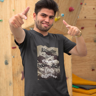 大きい石のグレースケールロック登山 Tシャツ