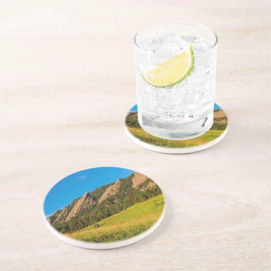 大きい石のコロラド州Flatironsの日の出の金ライト コースター (側面)