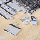 大きい石のコロラド州Flatirons Snowyの景色の眺め ジグソーパズル (側面)