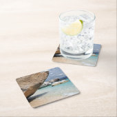 大きい石のコースターが付いているサルジニアのビーチ スクエアペーパーコースター (インサイチュ)