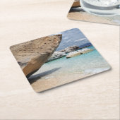 大きい石のコースターが付いているサルジニアのビーチ スクエアペーパーコースター (アングル)