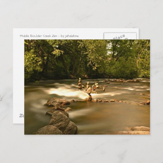 大きい石クリーク – バランスの取れた岩 ポストカード (正面/裏面)