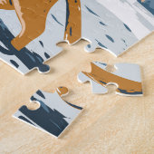 大きい石コロラドクーガーレトロトラベルアートヴィンテージ ジグソーパズル (側面)