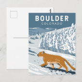 大きい石コロラドクーガーレトロトラベルアートヴィンテージ ポストカード (正面/裏面)